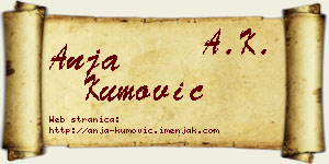 Anja Kumović vizit kartica